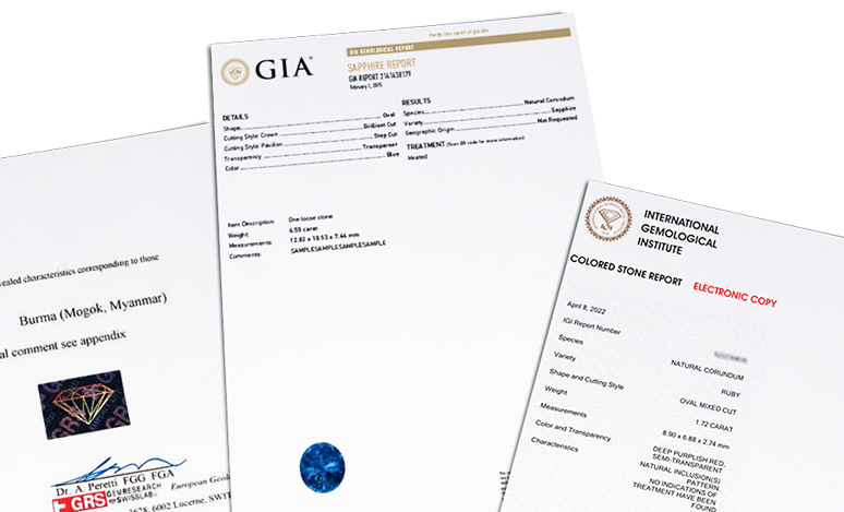 Certified natural stone lab certificate